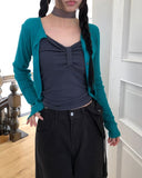 Penzo Ribbed Round Long Sleeve Cardigan