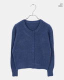 Rusha bean button long sleeve round neck cardigan