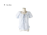 Beson Lace Button Ribbon Frill Blouse