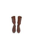midi shirring leather boots