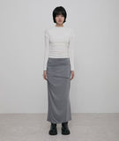 Asymmetrical Draped Mock Neck