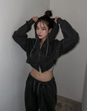 Metty Pigment Cropped Hooded Zip-Up