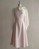 Ramet Tweed Chiffon Tie Flare One Piece