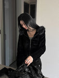 Made Routine Velvet Fur Hood Zip-Up