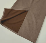 Banding Suede H-line Back Slit Long Skirt