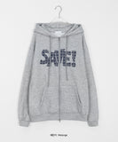 Lacony Check Lettering Hood Zip-Up