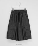 [unisex] Chanu Raw Denim Bermuda Cargo Pants