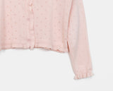 Juran Frill Punching See-through Cardigan