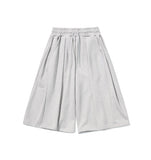 Wide Balloon Pintuck Sweat Bermuda Pants