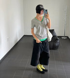 SOFT LONG V-NECK TEE