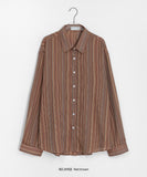 [unisex] Pweep Vintage Stripe Over Linen Shirt