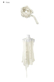 [Flower Choker SET] Bohemian Unbalanced Layered Knit One Piece