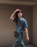 Terne pocket washing denim shirt