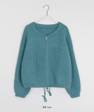 Toony string two-way knit zip-up