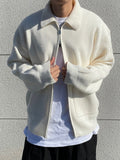 Coma collar knit zip-up