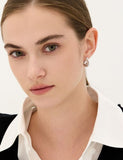 Etreve Silver Note Wave One-Touch Earrings