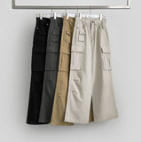 3 Pocket Vintage Pin Tuck Loose Wide Fit Cotton Pants