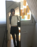 [Brushed Lining] Peel Button Slit Layered Skirt Shorts