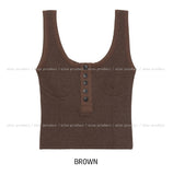 Windy Bret Button Ribbed Sleeveless