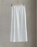 Bless Slit H-Line Mesh Banding Long Skirt