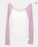 Ella Raglan One-Shoulder Long Sleeve T-Shirt