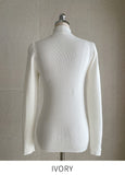 Reducey Button Ribbed Turtleneck Knit
