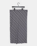 Daming Check Chiffon String Layered Long Skirt
