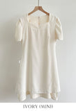 Berlin Notch Square-Neck Short Sleeve Tweed Flare One Piece