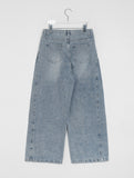 Wanko Side Pin Tuck Wide Denim Pants