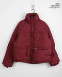 Season zipper pocket puffer collar short padding