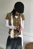 UNBALANCE SLIT SHIRRING T