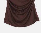 [with pad/adjustable straps] Cheeky back banding layered lace color matching shirring sleeveless