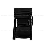 Kants Slit Off-Shoulder Long Sleeve