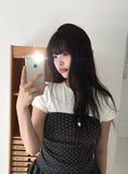 Muu Dot Shirring Frill Top