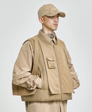 Layered Padded Zip Up Vest