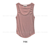 [U-BASIC/1+1] Lucy Ribbed U-Neck Mango Sleeveless