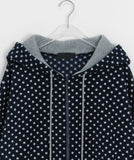 Moyan Dot Hood Fleece Zip-Up Jumper