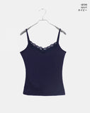 Refu Slim Lace Rib Sleeveless