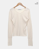Hammy V-neck Button Layered T-shirt