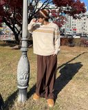 Nordic boucle pattern round knit