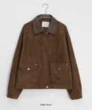 Molte color matching collar suede jacket