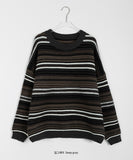 Haruku Stripe Mix Over Knit