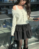 Kendi Angora Knit Sleeveless Cardigan