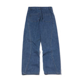 Curved Wide Denim Pants