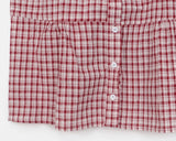 [Bag set] Rufus check cap sleeve shirring blouse