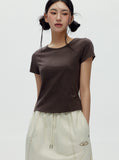 W U-Neck Crop Slim T-shirt