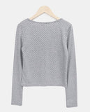 Seka Dot Crop Basic Cardigan