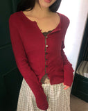 Bijou Vivid Button Wool Cardigan