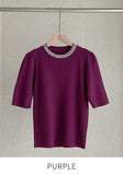 Tilli Pearl Neck Half Length Knit