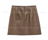 plain eco leather mini skirt
